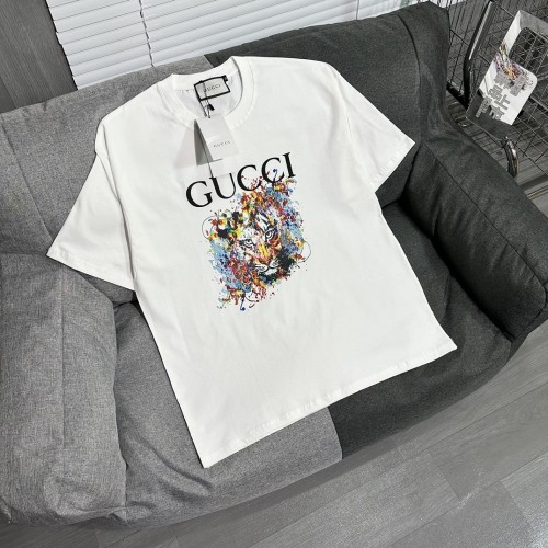 High Quality Gucci 200g 100% Cotton Print Logo T-shirt for Women and Men with Original OPP Package and Tags GCTS-085