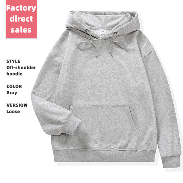 QX998 Custom LOGO/Pattern 310g 100% Cotton Plus Size Loose Drop-shoulder Hoodie for Men and Women(Instock) CHD-011