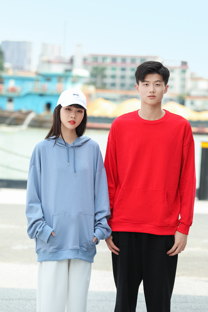 M015-1 Custom LOGO/Pattern 300g 87% Cotton +13% Spandex Plus size Drop-shoulder Sweatshirt for Men and Women(XS~-3XL Instock,4XL~5XL is custom size) CHD-022