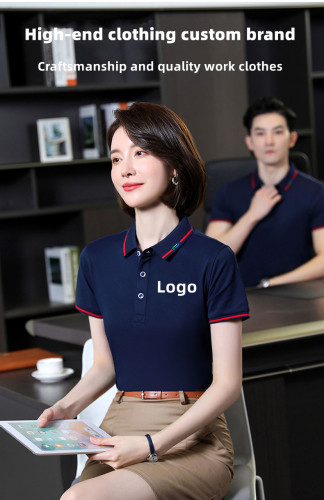 YN6629 Custom LOGO/Pattern 65% Polyester +30% Ice Ion Fiber +5% Spandex Two Buttons Soft and Breathable Business Polo-shirt(Instock) for Men and Women CST-064 (different custom craft and logo and quantities has different custom fee)