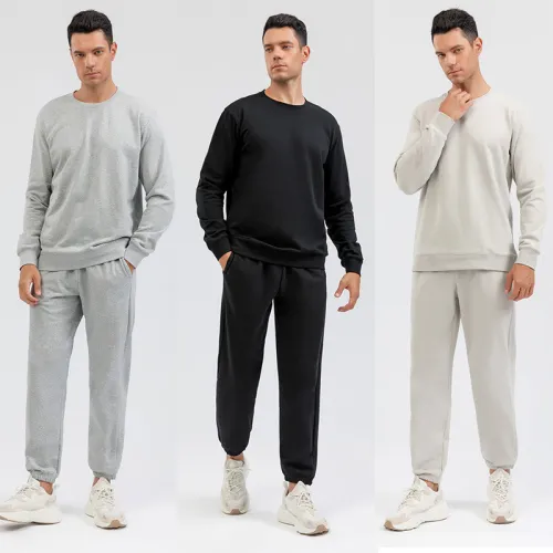 JM-8218A + JM-FS11266 Custom Logo/pattern 100% Cotton Loose Sport Hoodie + Pant Set CSHS-005