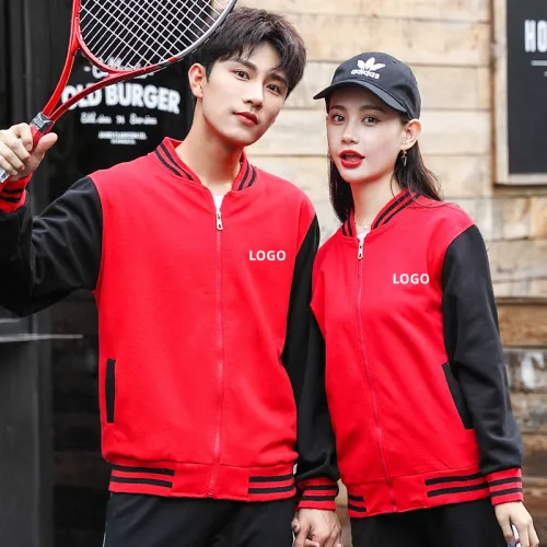 Custom LOGO/Pattern 500g 100% Polyester + 100% Polar Fleece Thicked Plus Size Zipper Baseball Uniform For Men and Women (Instock) BSUF-006 ZJ-DD518