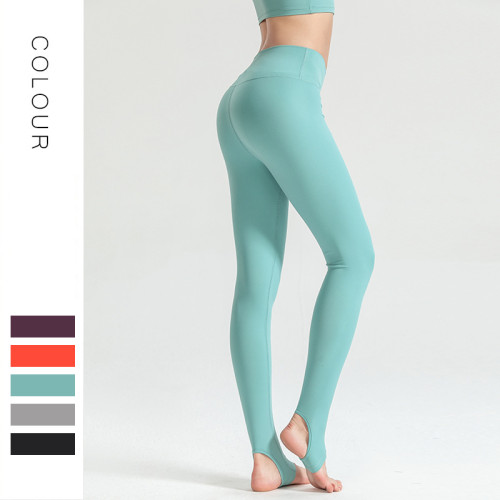 Custom LOGO/Pattern Solid Color 75% Nylon + 25% Spandex Training Fitness High Waist Yoga Long Pants For Women (Instock) YGP-012 K0056