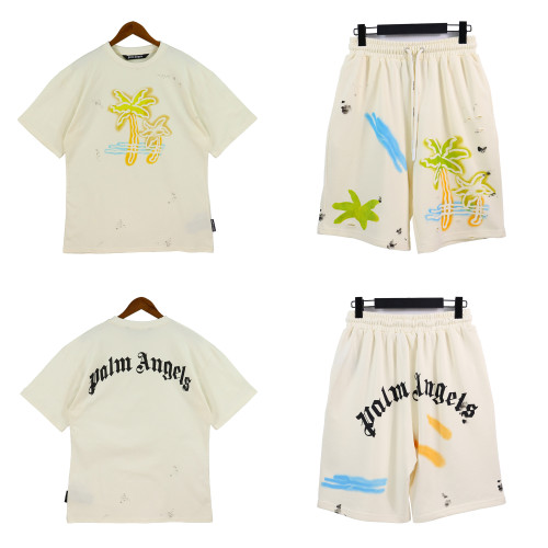 High Quality Palm Angels 300G Leisure and Sport T-shirt+Short Set PAC-107