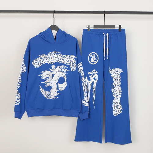 High Qualiy Hellstar Studios Washed and Distressed Hoodie +Trouser Set HLSC-089