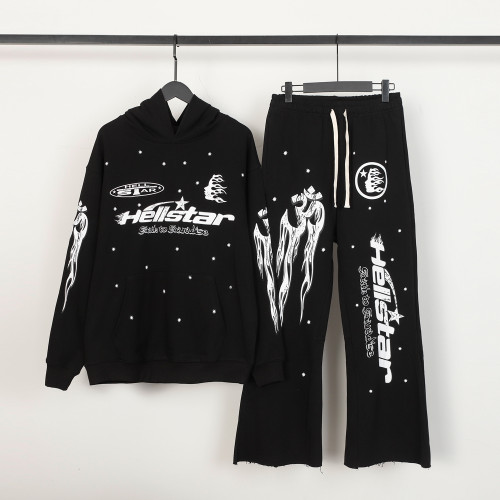 High Qualiy Hellstar Studios Washed and Distressed Hoodie +Trouser Set HLSC-091