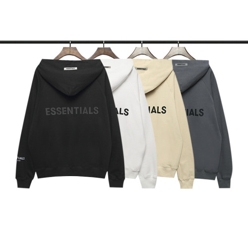 High Quality Fear of God FOG ESSENTIALS Cotton Laminated 3D Letters Loose Thin Hoodie ESTC-025
