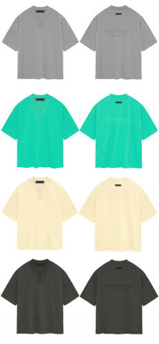 High Quality Fear of God FOG ESSENTIALS V Neck Cotton Loose T-shirt ESTC-074
