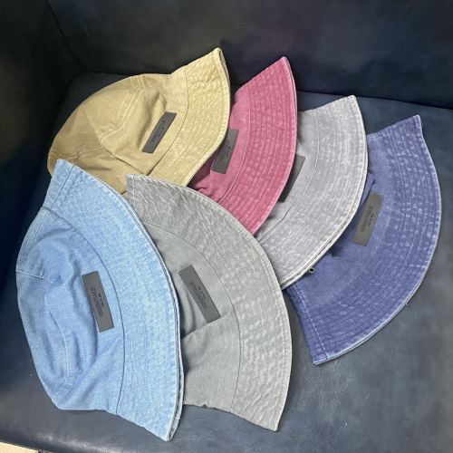 High Quality Fear of God FOG ESSENTIALS Cotton Washed and Distressed Fisherman's Hat Bucket H`at ESTC-194