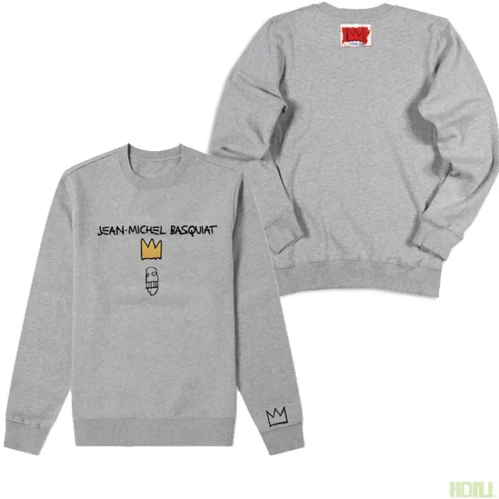 High Quality Jean-Michel Basquiat Artwork Printing Cotton Thin Loose Sweatshirt JMBC-010
