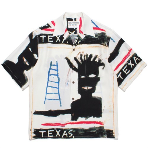 High Quality Jean-Michel Basquiat GUILTYPARTIES TIGER 23ss Artwork Printing Polyester Shirt JMBC-017