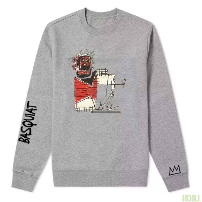 High Quality Jean-Michel Basquiat Artwork Printing Cotton Thin Loose Sweatshirt JMBC-010