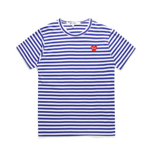 High Quality CDG&PLAY Cotton Striped Sailor Suit Style Loose T-shirt CDPL-007
