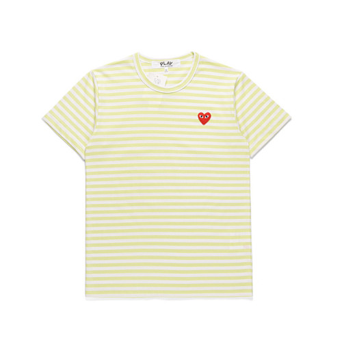 High Quality CDG&PLAY Cotton Embroidery LOGO Stripe Loose T-shirt CDPL-056