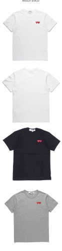 High Quality CDG&PLAY Cotton Embroidery LOGO Stripe Loose T-shirt CDPL-059