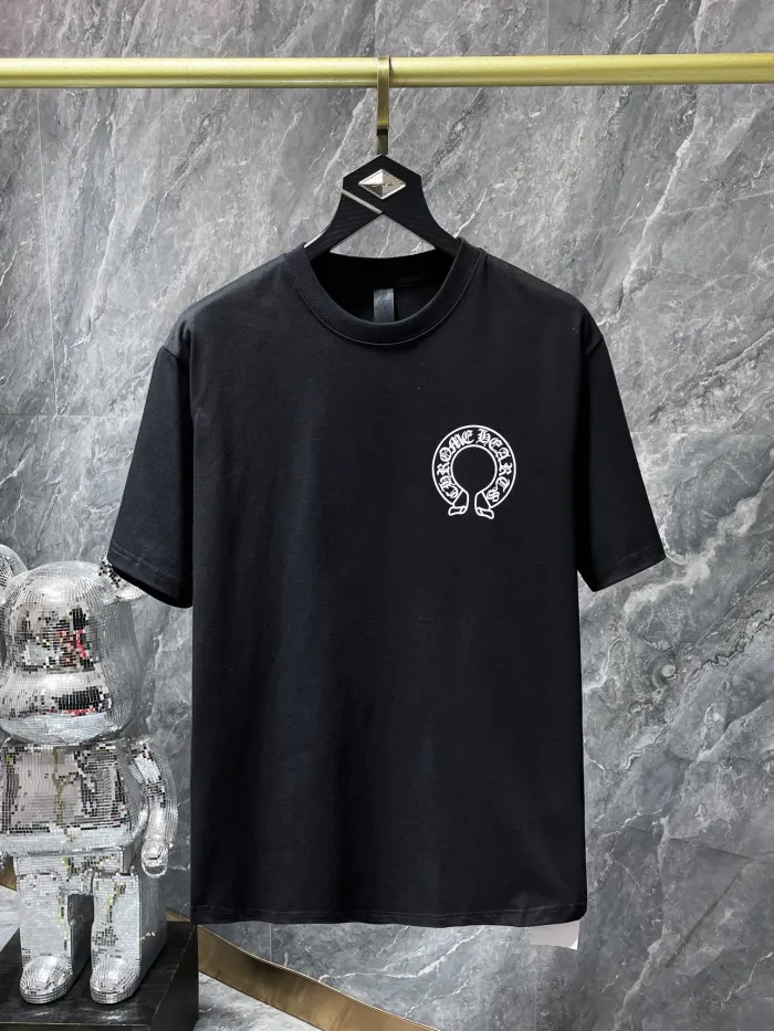 High Quality Chrome Heart 260g Cotton Patchwork Embroidery Craft T-shirt CHSM-085