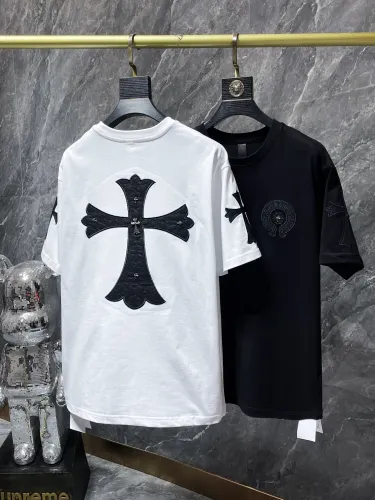 High Quality Chrome Heart 260g Cotton Patchwork Embroidery LOGO T-shirt CHSM-108
