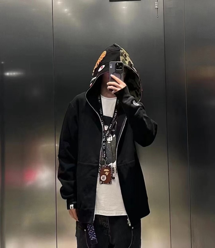 High Quality Bape Cotton Zipper Hoodie Jacket WTBP-026