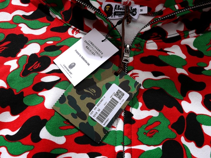 High Quality Bape Cotton Zipper Hoodie Jacket WTBP-032