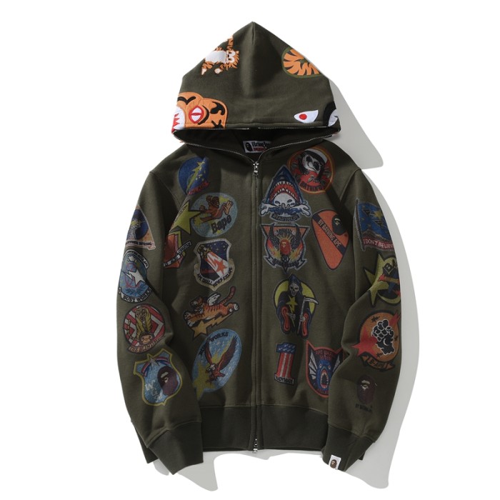 High Quality Bape Cotton Zipper Hoodie Jacket WTBP-053