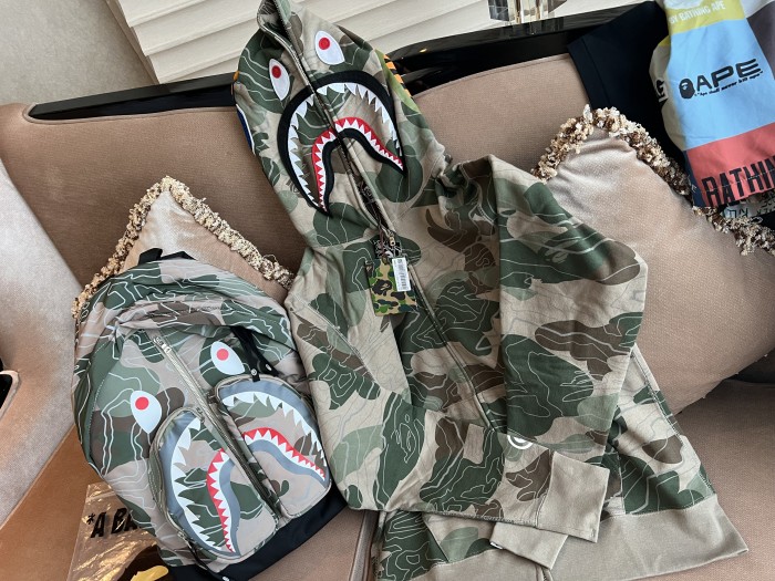 High Quality Bape Cotton Zipper Hoodie Jacket WTBP-040