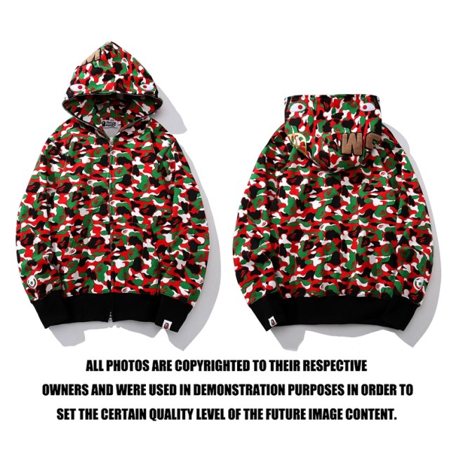 High Quality Bape Cotton Zipper Hoodie Jacket WTBP-032