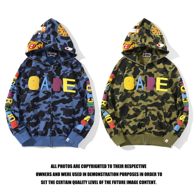 High Quality Bape Cotton Zipper Hoodie Jacket WTBP-130