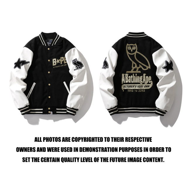 High Quality Bape Cotton Baseball Jacket Baseball Uniform WTBP-091