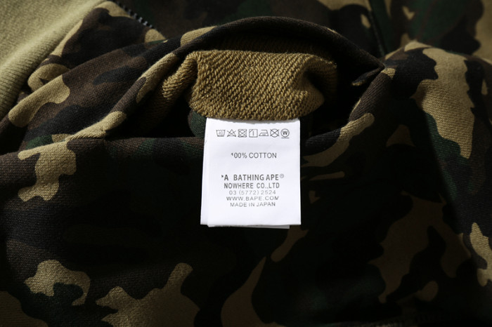 High Quality Bape Cotton Reversible Wear Zipper Hoodie Jacket WTBP-096