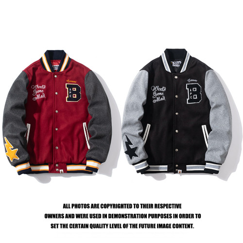 High Quality Bape Cotton Add Fleece Baseball Jacket Baseball Coat WTBP-107