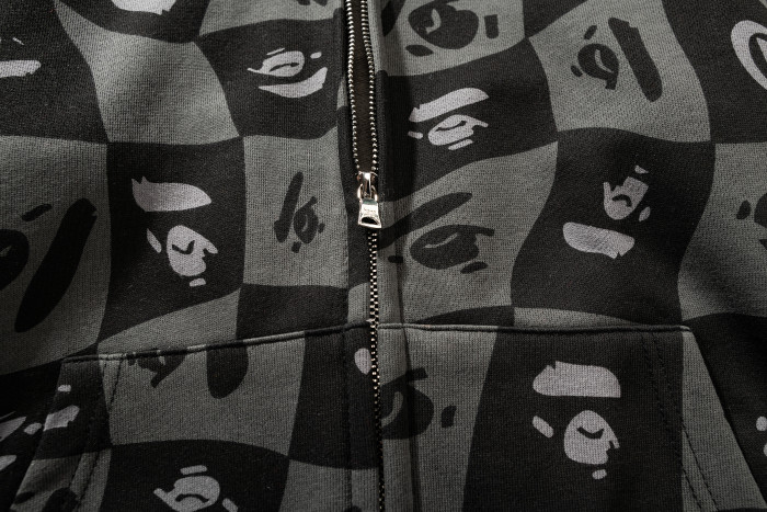 High Quality Bape Cotton Zipper Hoodie Jacket WTBP-066