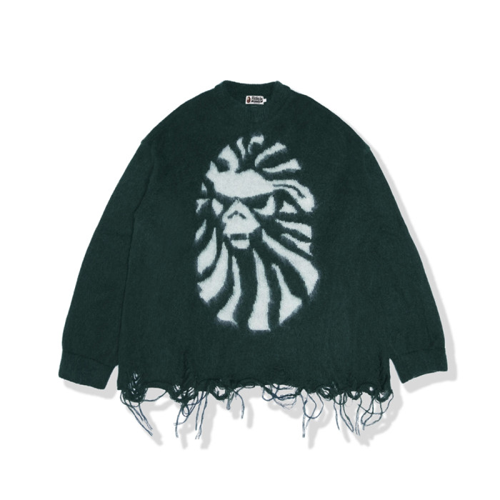 High Quality Bape Cotton Fringe Ruined Hem Sweaters WTBP-062