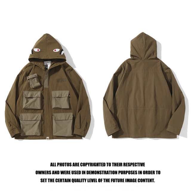 High Quality Bape Cotton Zipper Military Style Multiple Pockets Jacket WTBP-123