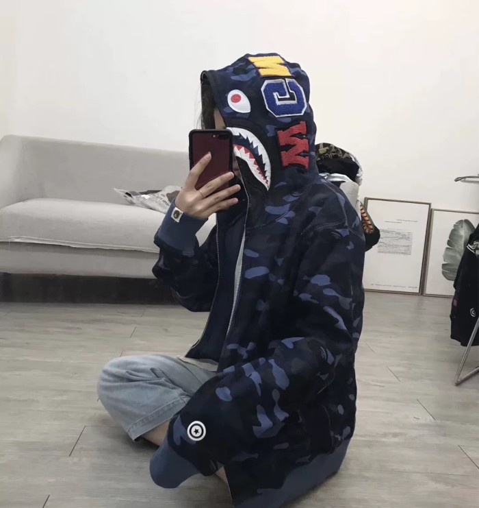 High Quality Bape Cotton Zipper Hoodie Jacket WTBP-110