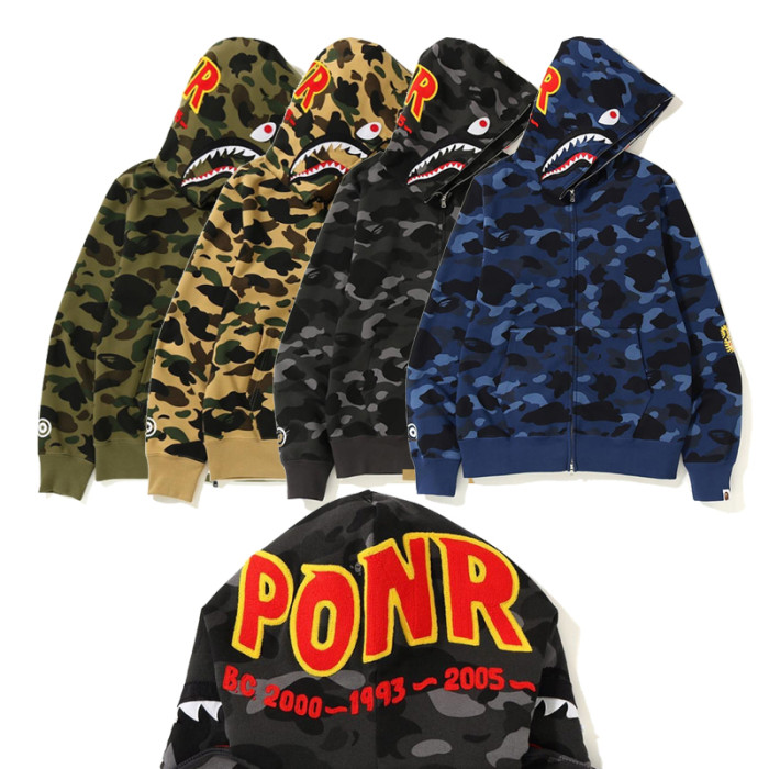 High Quality Bape Cotton Zipper Hoodie Jacket WTBP-169