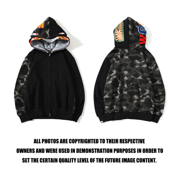 High Quality Bape Cotton Zipper Hoodie Jacket WTBP-179