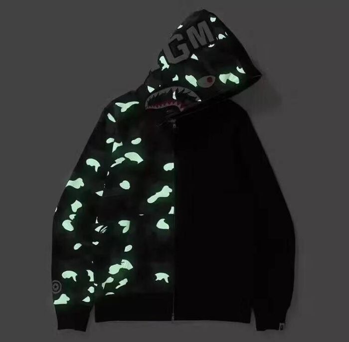 High Quality Bape Cotton Zipper Luminous Hoodie Jacket WTBP-168