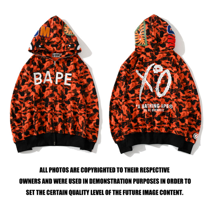 High Quality Bape Cotton Zipper Hoodie Jacket WTBP-176