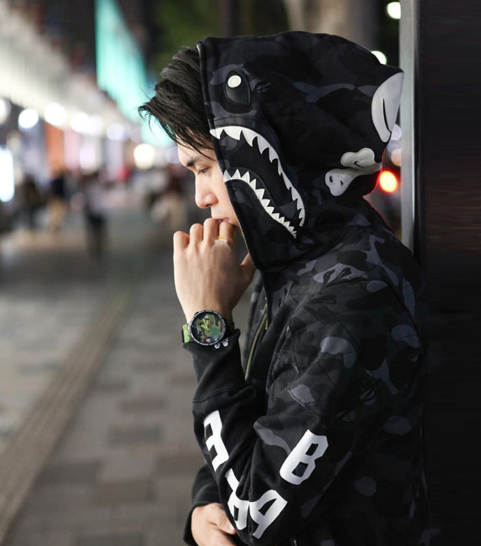 High Quality Bape Cotton Zipper Luminous Hoodie Jacket WTBP-165