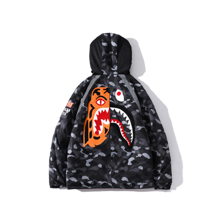 High Quality Bape Cotton 3M Reflective Zipper Down Jacket WTBP-138