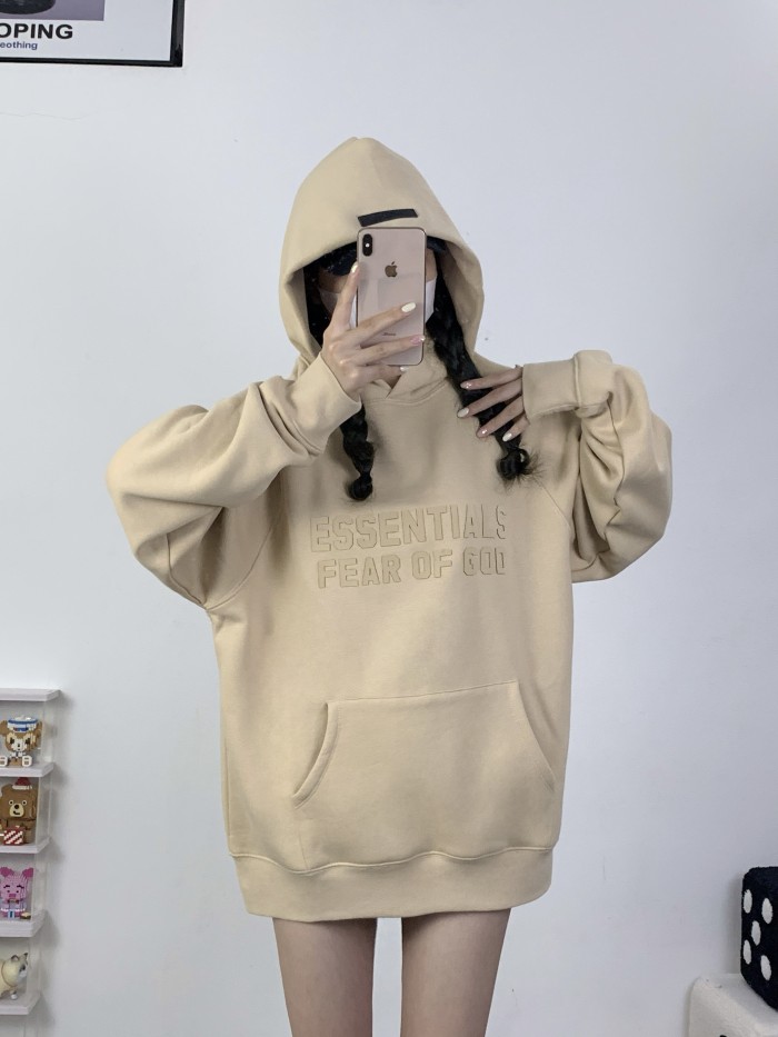 High Quality Essentials Fears of God 250g Cotton Thin Add Fleece Hoodie WTFD-002