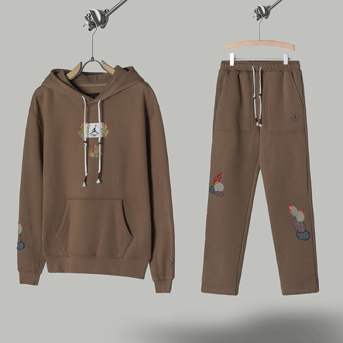 High Quality Travis Scott x Jordan 340g Cotton Hoodie and Trouser Set WTTS-007