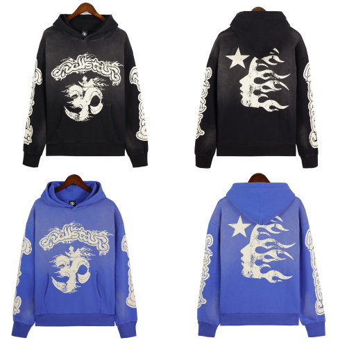 High Quality Hellstar Blue Yoga 360g Cotton Hoodie WTHS-011