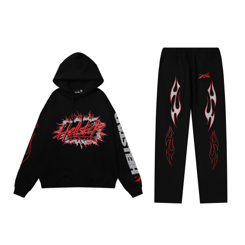 High Quality Hellstar Sports Future Flame Cotton Hoodie and Trouser Set WTHS-076