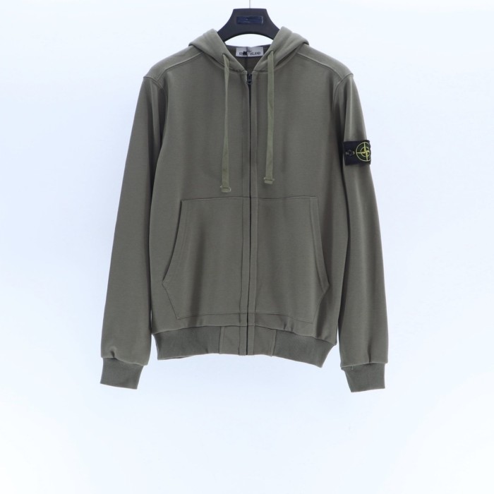 High Quality STONG ISLAND 320G Cotton Zippper Hoodie Jacket WTSI-048