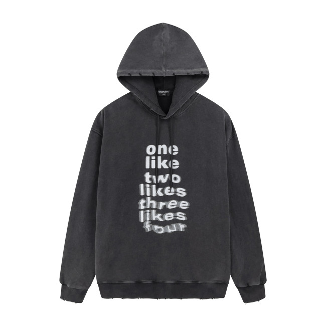 High Quality Balenciaga 420g Cotton Loose Hoodie WTBC-085