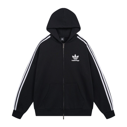 High Quality Balenciaga Joint Adidas 420g Cotton Loose Hoodie Zipper Jacket WTBC-060