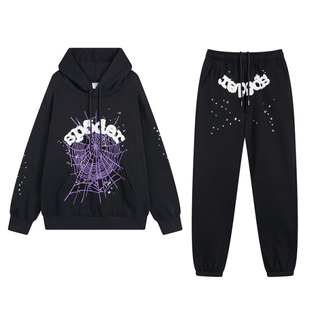 High Quality Young Thug Sp5der 55555 Cotton Hoodie + Trouser Set WTSD-039