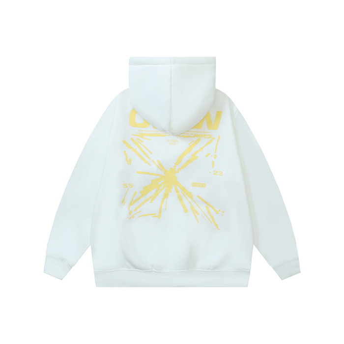 High Quality Off-white Cotton Add Fleece Hoodie WTOW-032