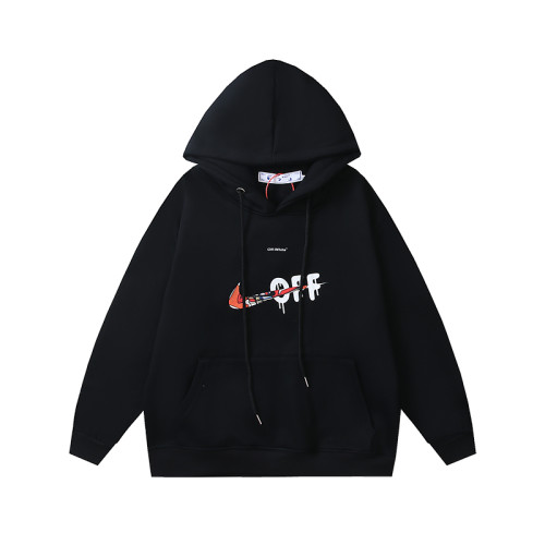 High Quality Off-white Cotton Add Fleece Hoodie WTOW-038